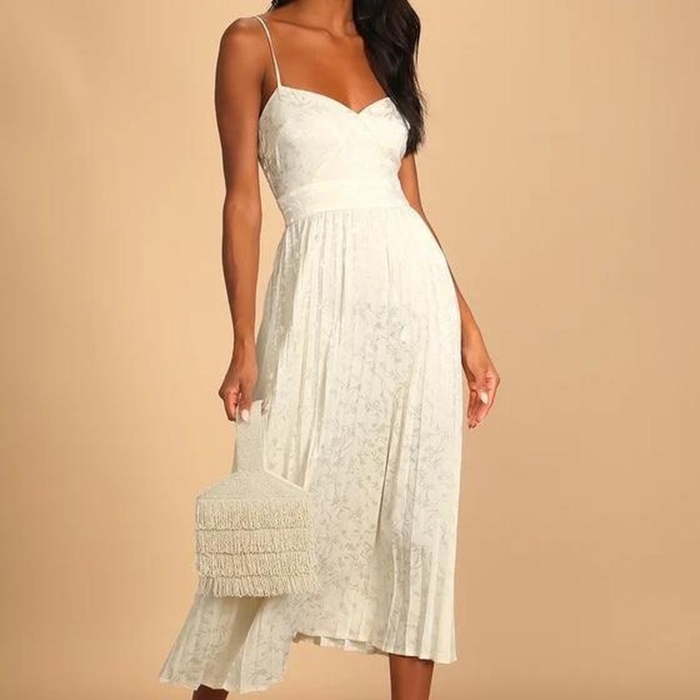Lulus Ivory Sarin Midi Dress